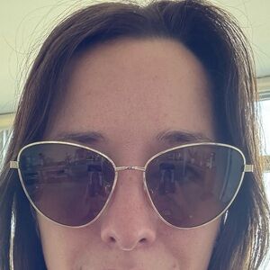 Gucci GG0803S-002-58 Gold Cat Eye Sunglasses with Brown Lens